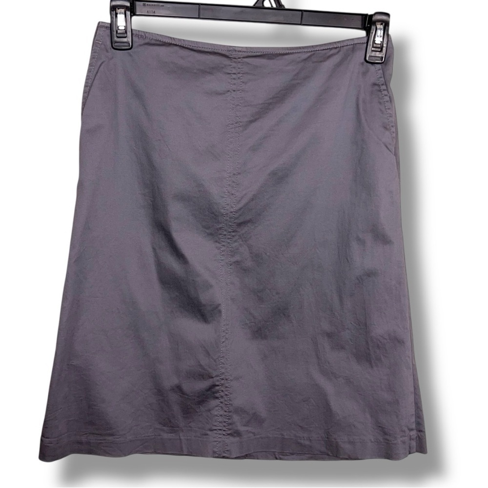 Size 4 New York And Company Grey Gray Cotton Blend Skirt Aline Casual Zip